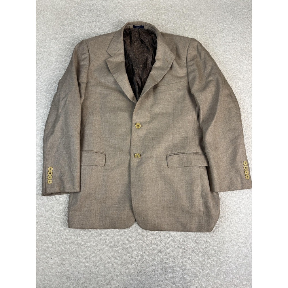 Turnbury Blazer Mens 42R Brown Silk‎ Wool Two Button Sport Coat Paisley Lining